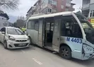 Minibüs ile otomobilin çarpıştığı kazada 3 kişi yaralandı