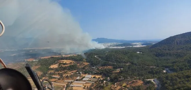 Muğla Seydikemer’de orman yangını! 5 helikopter ile müdahale ediliyor