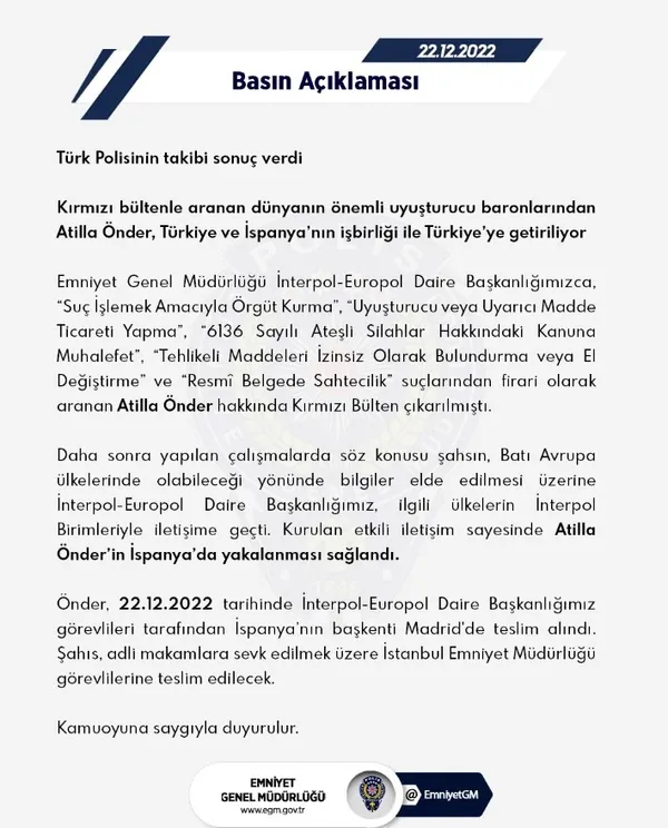 kirmizi-bultenle-araniyordu-ispanyada-yakalandi-atilla-onder-turkiyeye-getiriliyor-1671719316669.jpg Kırmızı bültenle aranıyordu İspanya'da yakalandı: Uyuşturucu baronu Atilla Önder Türkiye'ye getirildi - 2