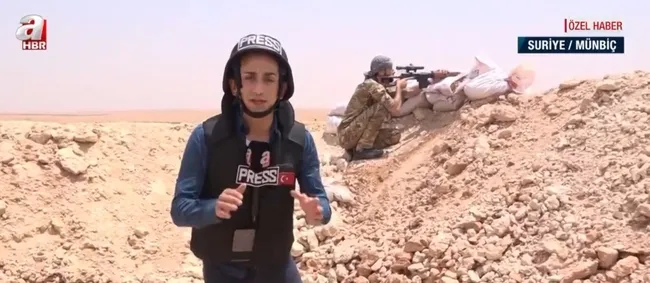 A Haber Münbiç’te terör mevzilerini görüntüledi! Teröristler A Haber ekibine ateş açtı