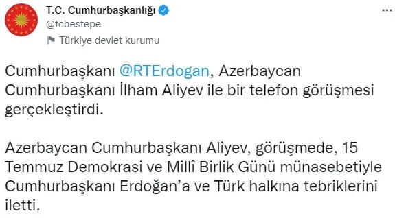 Başkan Erdoğan, Azerbaycan Cumhurbaşkanı İlham Aliyev ile görüştü - 1