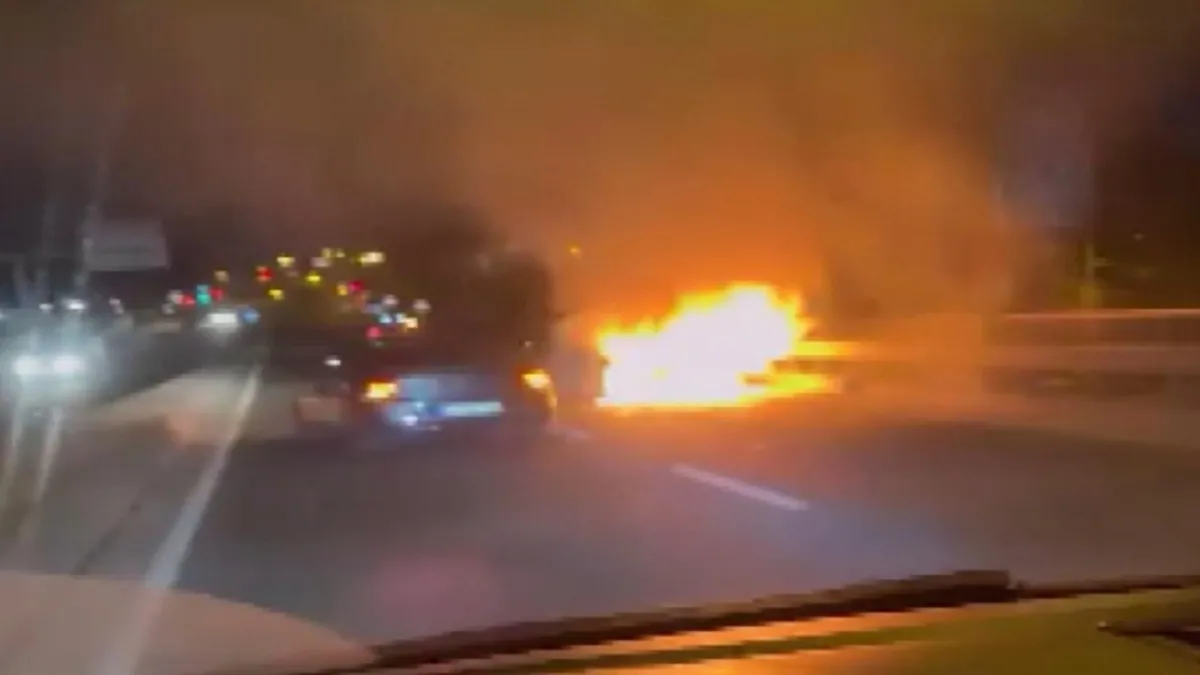 Eyüpsultan'da korkutan yangın! Otomobil küle döndü