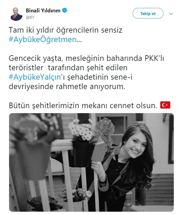 Binali Yildirim Aybuke Ogretmeni Unutmadi