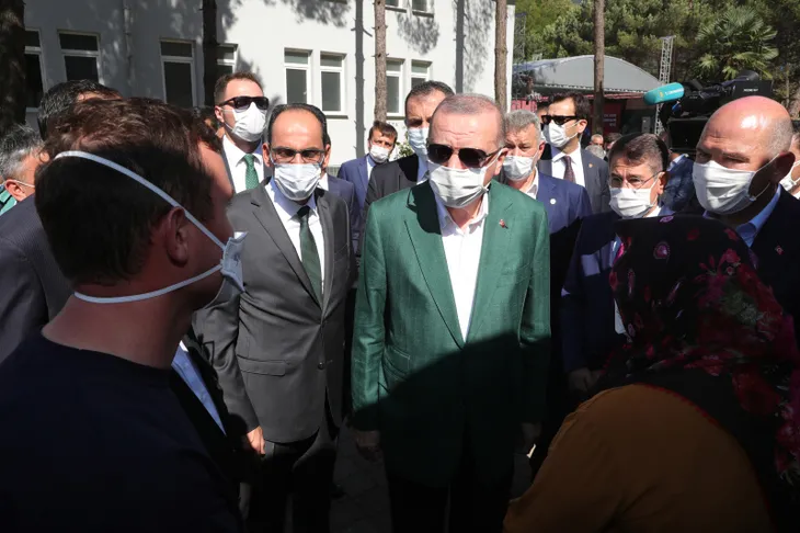 Başkan Erdoğan sel felaketinin yaşandığı Giresun'da! Bölgeyi havadan inceledi