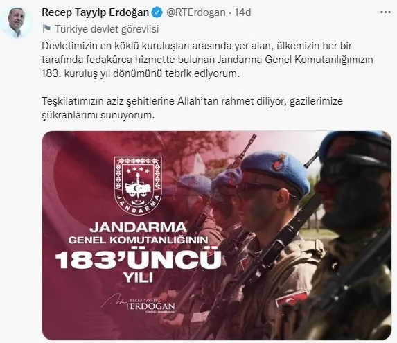 baskan-erdogandan-jandarma-teskilatina-kutlama-1655221885665.jpg Başkan Erdoğan'dan Jandarma Teşkilatı'na kutlama - 1