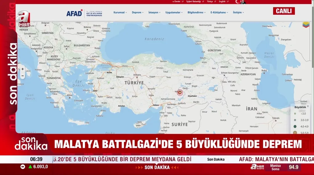 Malatya'da 5 büyüklüğünde deprem!