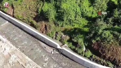 Dere ıslahı nedeniyle çayı bahçede kaldı