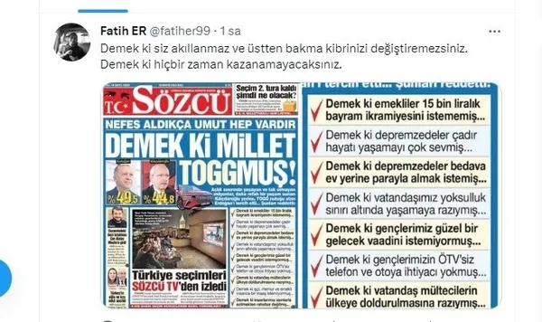 Sözcü’den depremzedelere ağır hakaretler! Ne yaptı size bu insanlar?