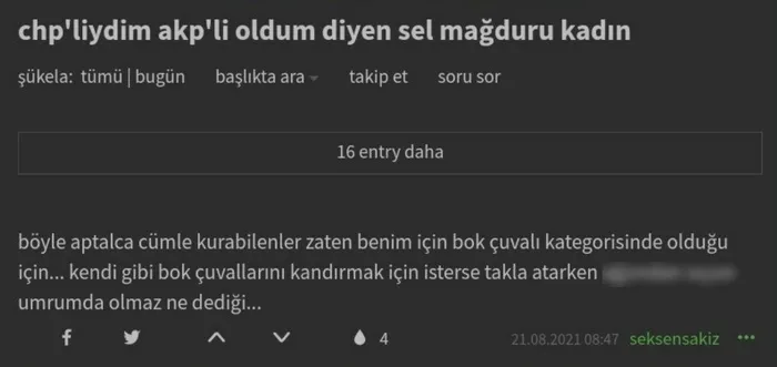 "Artık AK Partiliyim" diyen afetzede Nurten Özçelik'e Ekşi Sözlük'te nefret kustular: Keşke sele kapılsaydın - 4