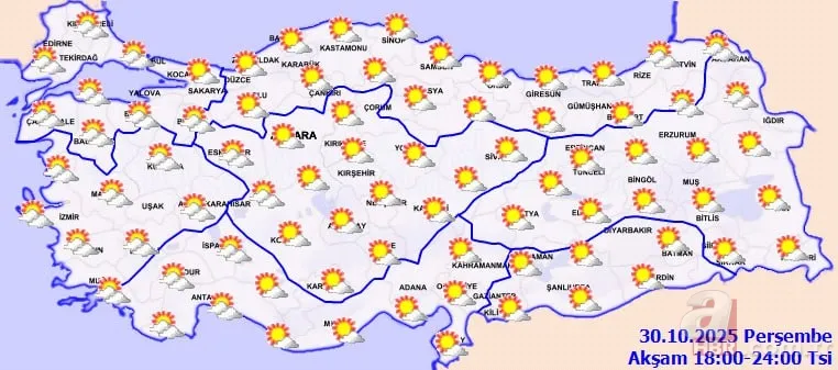 30 Ekim hava durumu raporu | Pastırma yazı kuraklıkla geldi: Türkiye’de yağışsız günler başlıyor! Sıcaklıklar fırlayacak 12