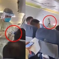 Bu görüntüler Çinden! Uçakta virüs taraması yapıldı