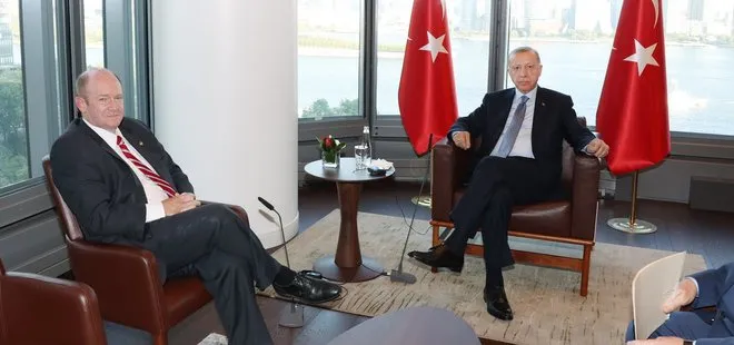 Başkan Erdoğan ABD’de Chris Coons ve Muhammed el-Menfi ile görüştü