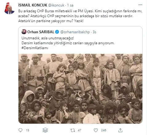 CHP'li Orhan Sarıbal'ın 'Dersim katliamı' paylaşımına tepki yağıyor: Atatürk'ün partisine yakışıyor mu? Yazık! - 2