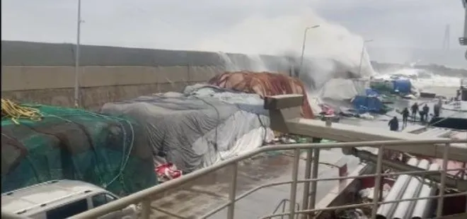İstanbul’da balıkçıların zor anları: Megakent şiddetli yağış ve fırtınaya kapıldı! Balıkçılar denize savruldu