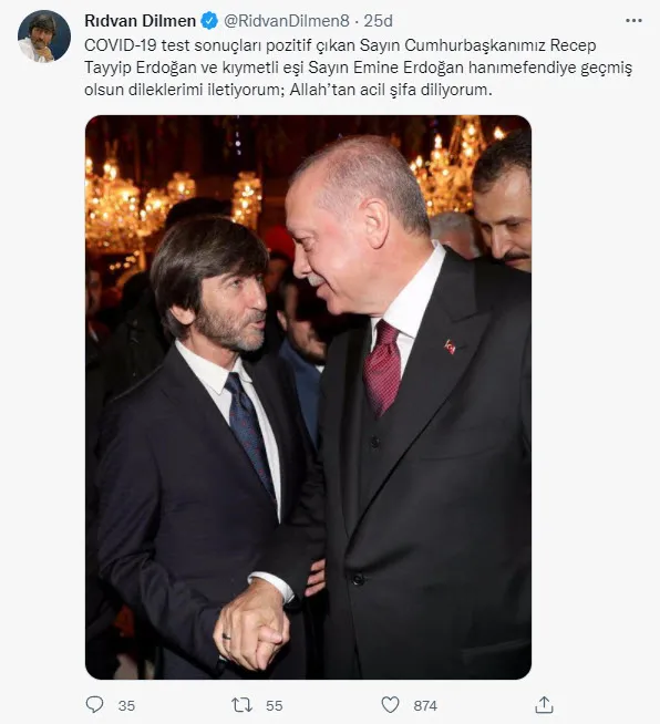 Başkan Recep Tayyip Erdoğan ve Emine Erdoğan’a sanat ve spor dünyasından geçmiş olsun mesajları