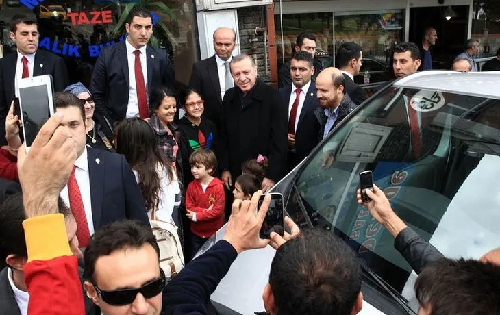 Cumhurbaşkanı Erdoğan oğlu ve torunuyla markette
