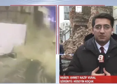 Tarihi metruk binanın duvarı yıkıldı!