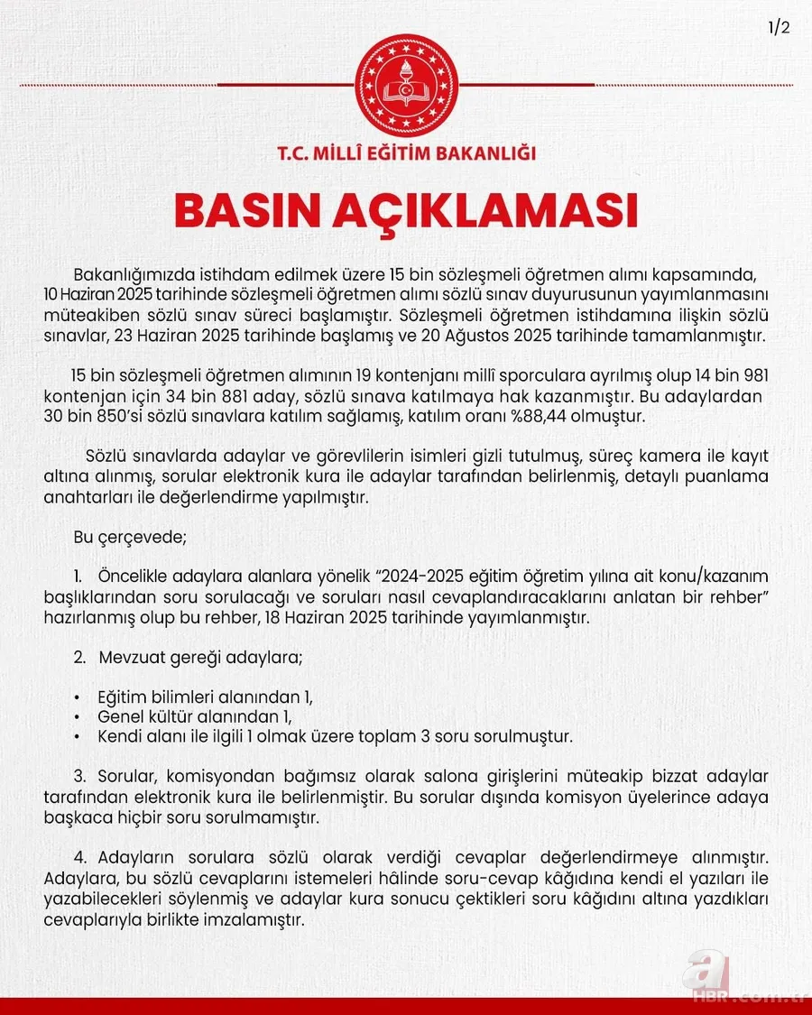 15 bin sözleşmeli öğretmen atama sonucu açıklandı! MEB duyurdu: MEBSİS 2025 sorgulama ekranı 2