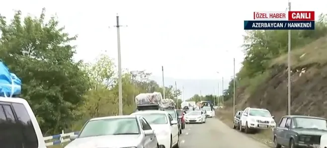 A Haber ekibi Hankendi’de! Ermeni siviller Laçın koridoru üzerinden Ermenistan’a geçiyor