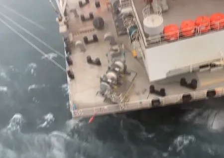 Yolcu gemisi yük gemisine çarptı