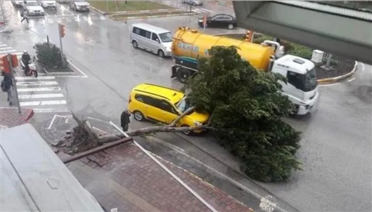 Antalya'yı fırtına yıktı geçti! Uçaklar inemedi, ağaçlar devrildi, araçlar mahsur kaldı