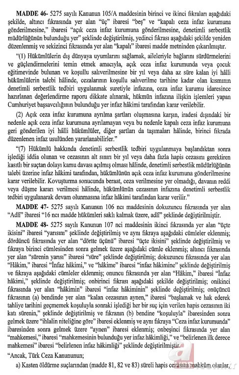 Başkan Erdoğan imzaladı infaz düzenlemesi yürürlüğe girdi 11