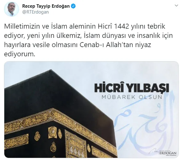 Son dakika: Başkan Erdoğan'dan Hicri Yılbaşı mesajı! - 1