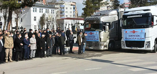 Siirt’ten İdlib kentine 4 tır yardım