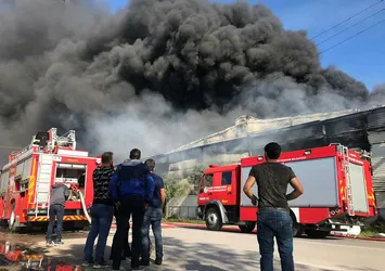 Sakarya'da kereste fabrikasında yangın