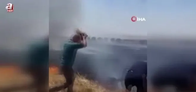 Silivri’de anız yangınına vatandaşlar seferber oldu: Traktörler ve çalılarla müdahale ettiler