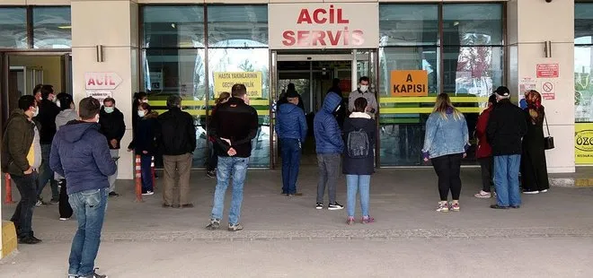 Edirne’de korkutan görüntü! Gençler koronavirüs testi için hastanede