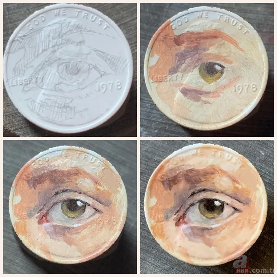 Bozuk para üstünde sanat! Herkes hayran kaldı... 14