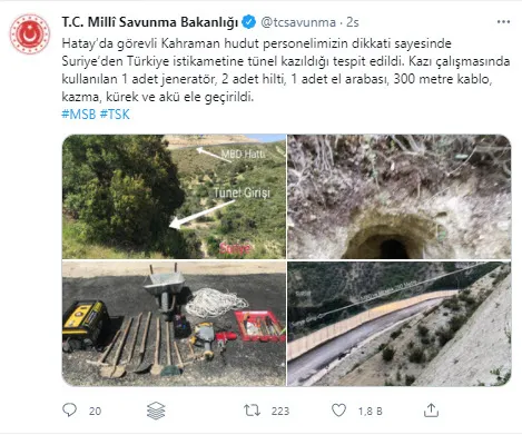 Son dakika: Mehmetçiğin dikkatinden kaçmadı: Suriye sınırında 250 metrelik tünel! Türkiye’ye buradan sızacaklardı