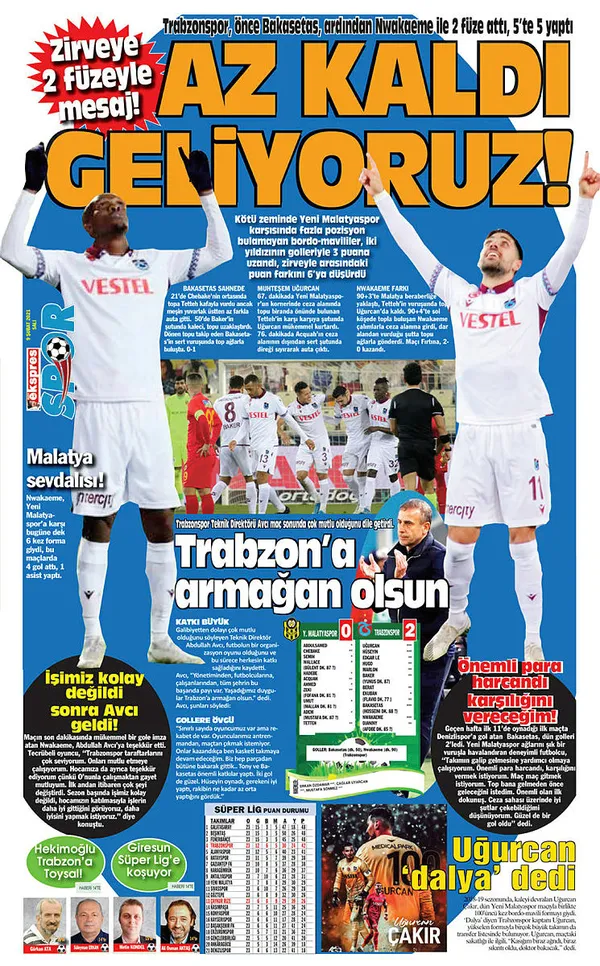 Trabzonspor zirve yarışına ortak oldu yerel medya İstanbul'a mesaj verdi - 6