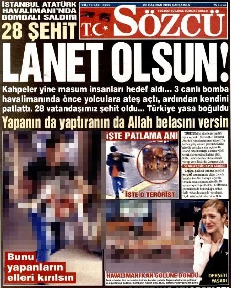 Sozcu Posta Ve Cumhuriyet Ten Skandal Manset A Haber Son Dakika Gundem Haberleri