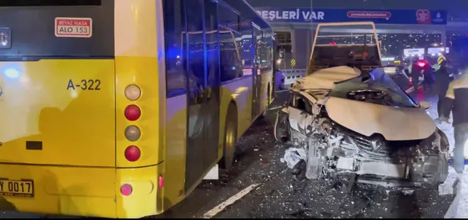 Direksiyon hakimiyetini kaybetti İETT otobüsüne çarptı: 2 yaralı