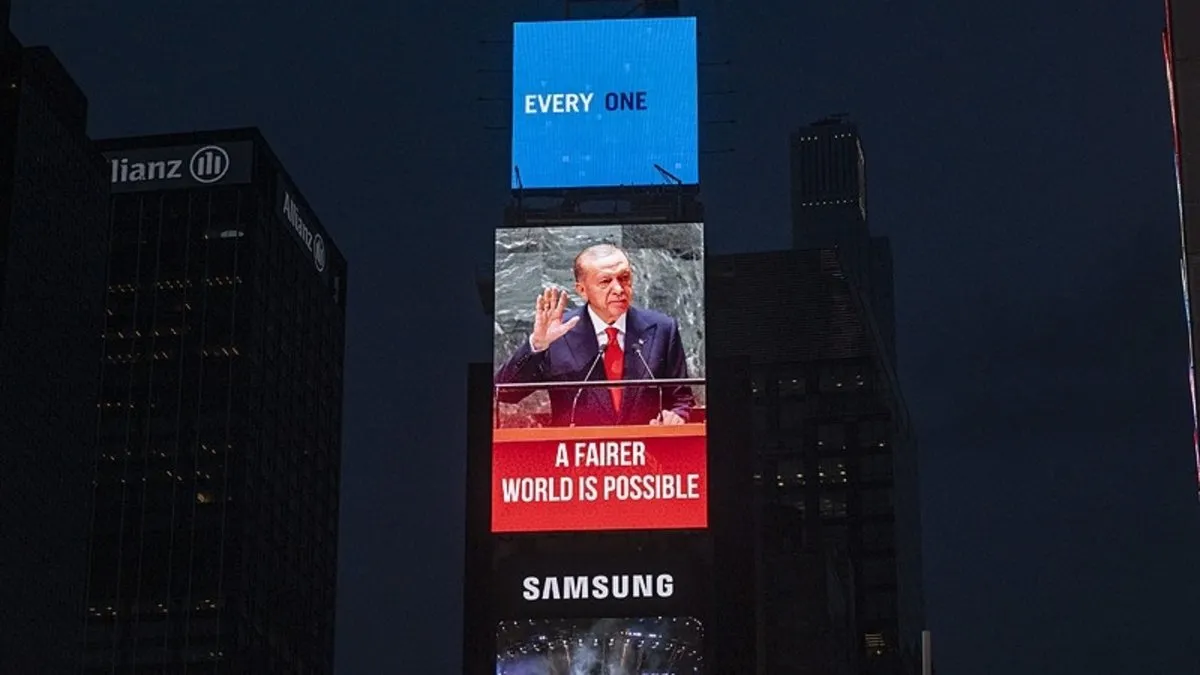 Başkan Recep Tayyip Erdoğan'ın tarihi sözü New York sokaklarında!