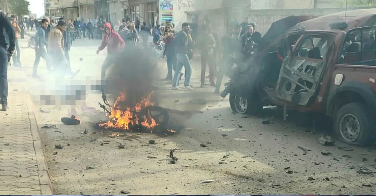 Azez’de PKK-YPG'den bombalı kalleş saldırı!
