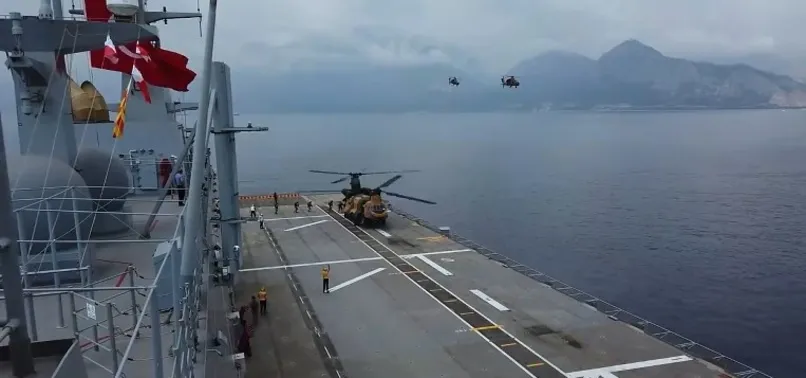 TCG Anadolu'nun Aksaz'daki ilk eğitim görüntüleri paylaşıldı