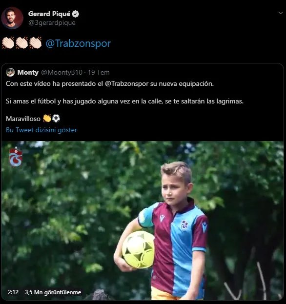 Trabzonspor’dan Pique’ye cevap