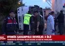 Trabzon’da yolcu otobüsü şarampole devrildi