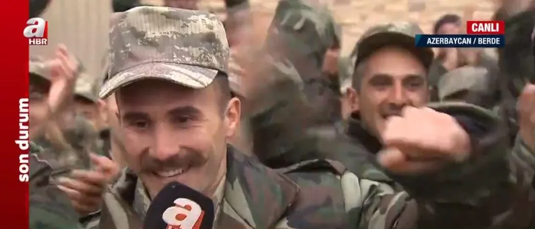 Son dakika: Azerbaycan askerleri A Haber canlı yayınında seslendi: Ver mehteri Türkiye