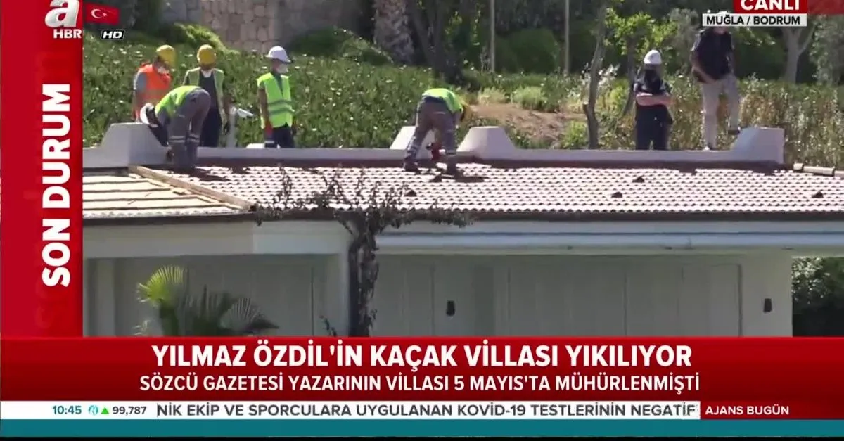 Yılmaz Özdil'in kaçak villası yıkılıyor! Ekipler çalışmalara başladı... | Video