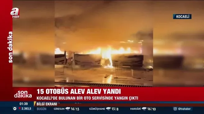 15 otobüs alev alev yandı
