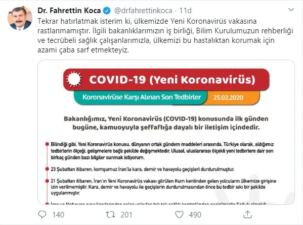 Son dakika: Sağlık Bakanı Koca’dan flaş koronavirüs açıklaması