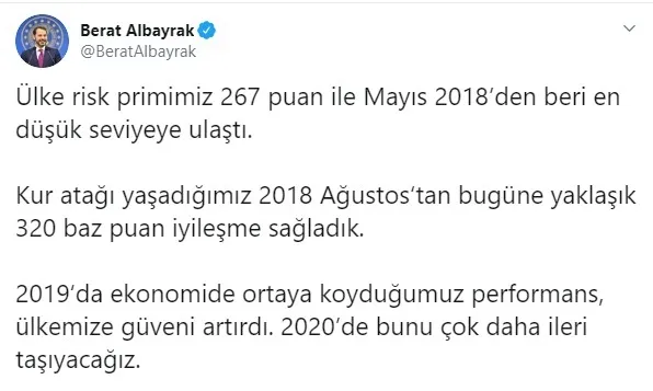 Bakan Berat Albayrak'tan flaş açıklama: "2018'den beri en düşük seviye" - 1