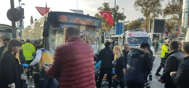 Son dakika : Beşiktaş’ta otobüs durağa daldı: Yaralılar var! Kaza sonrası şoför yolculara bıçakla saldırıp...