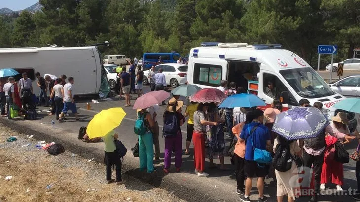 Antalya Akseki’de Çinli turistleri taşıyan otobüs kaza yaptı