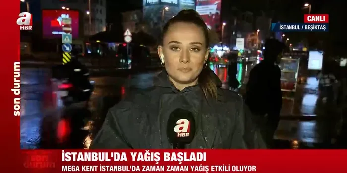 İstanbul'da sıcaklık 6 ila 10 derece birden düştü! Beklenen yağış başladı | A Haber muhabiri son durumu canlı yayında aktardı - 1