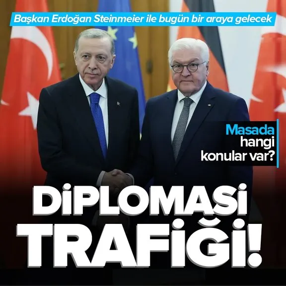 Diplomasi trafiği! Başkan Erdoğan Almanya Cumhurbaşkanı Steinmeier ile bugün bir araya geliyor | Masada hangi konular var?